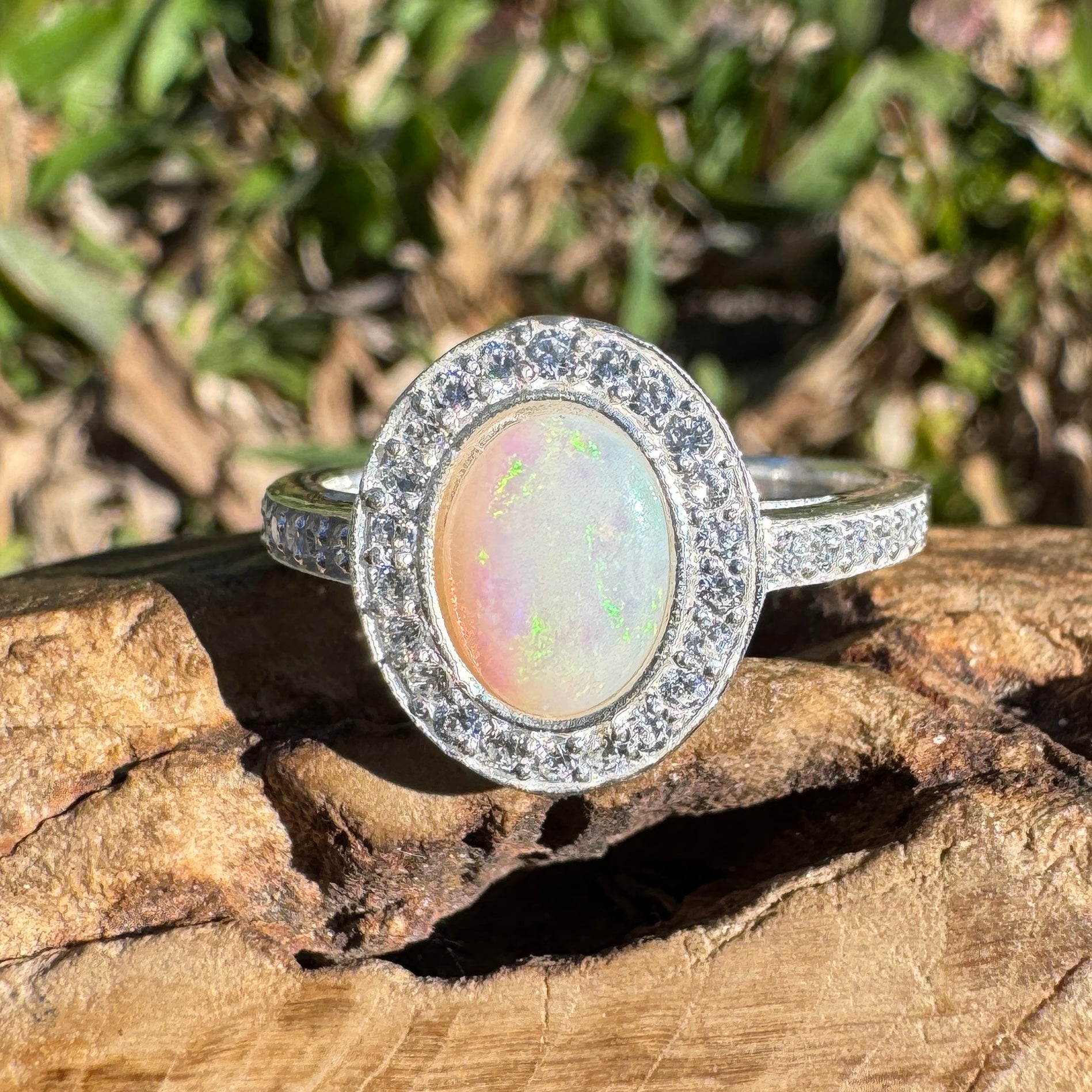 0.7ct Coober Pedy Opal Ring ~ 'Margaret River Ember' | 925 Sterling Silver | Solid Australian Opal