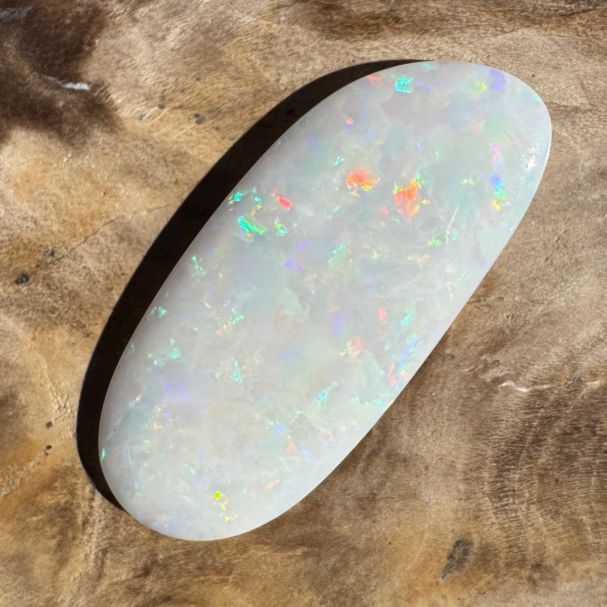 4.1ct Coober Pedy White Opal | Solid Australian Opal | Hand-Cut