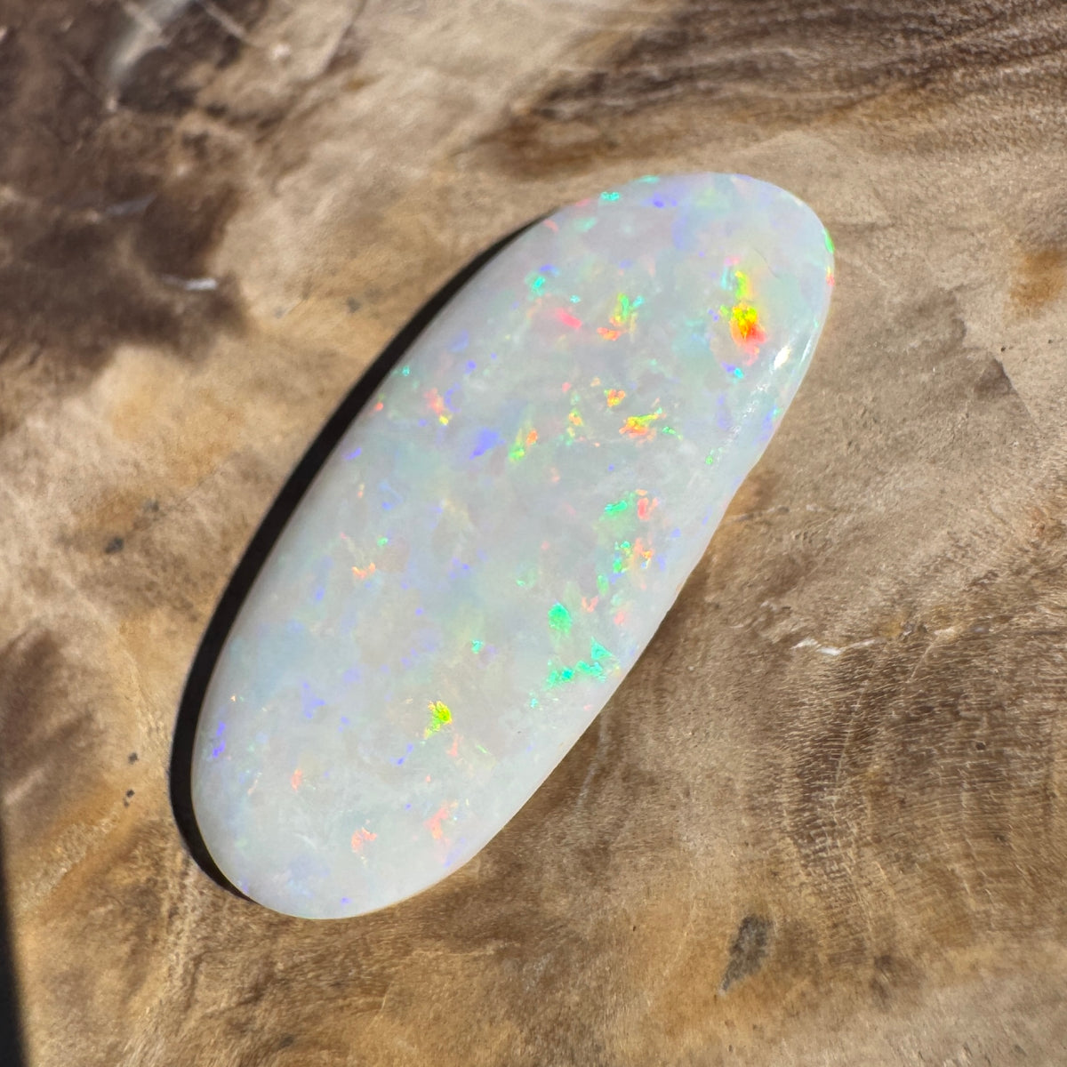 4.1ct Coober Pedy White Opal | Solid Australian Opal | Hand-Cut