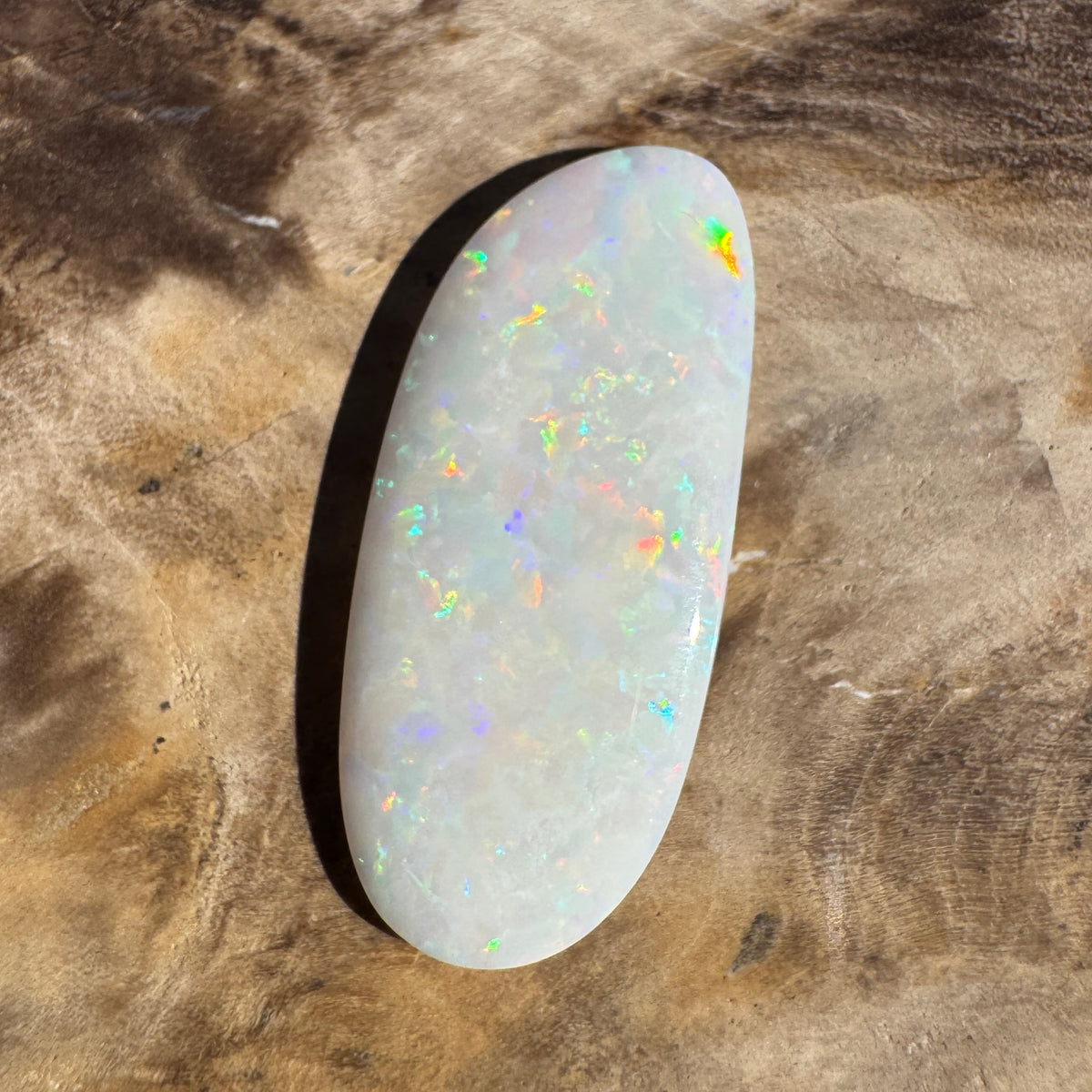 4.1ct Coober Pedy White Opal | Solid Australian Opal | Hand-Cut