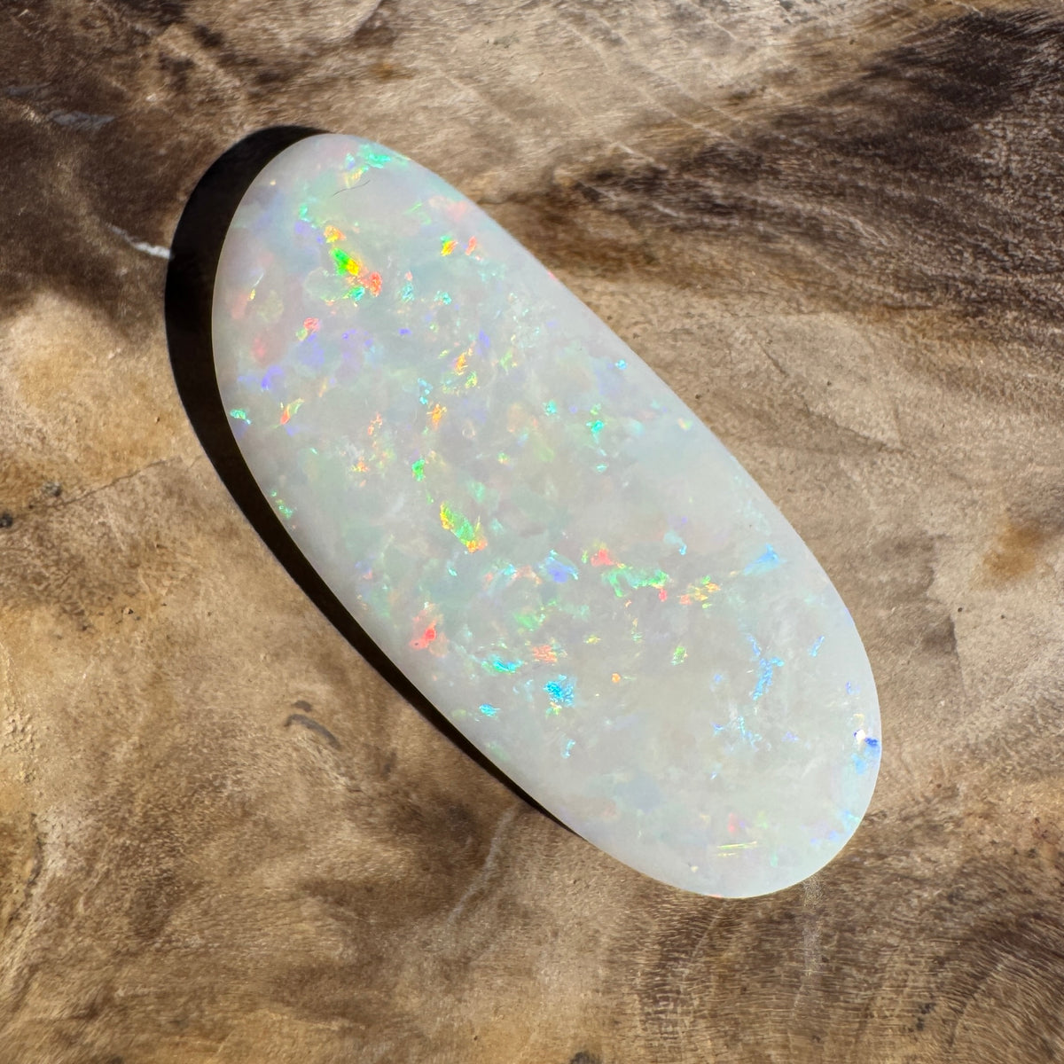 4.1ct Coober Pedy White Opal | Solid Australian Opal | Hand-Cut