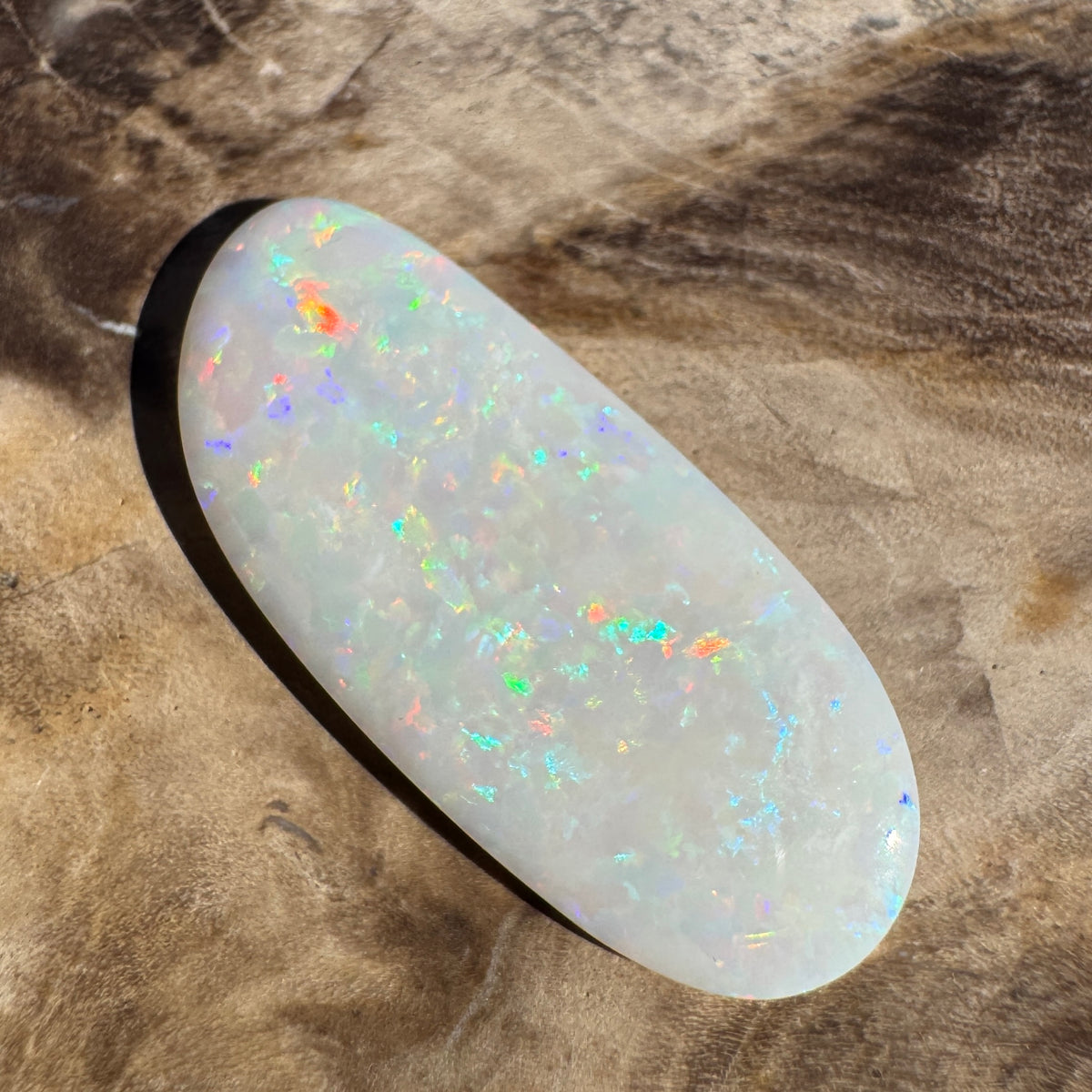 4.1ct Coober Pedy White Opal | Solid Australian Opal | Hand-Cut