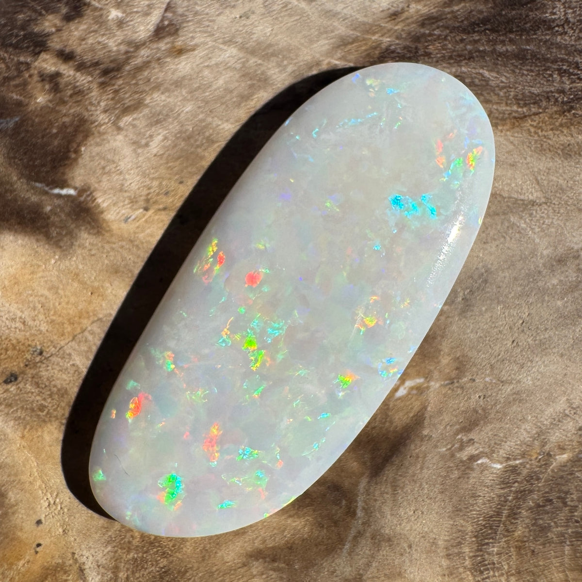 4.1ct Coober Pedy White Opal | Solid Australian Opal | Hand-Cut
