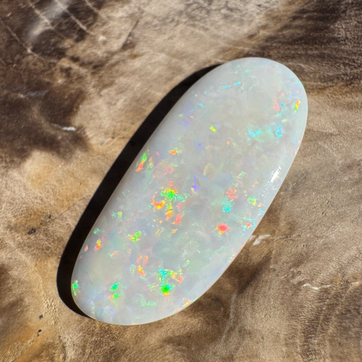 4.1ct Coober Pedy White Opal | Solid Australian Opal | Hand-Cut