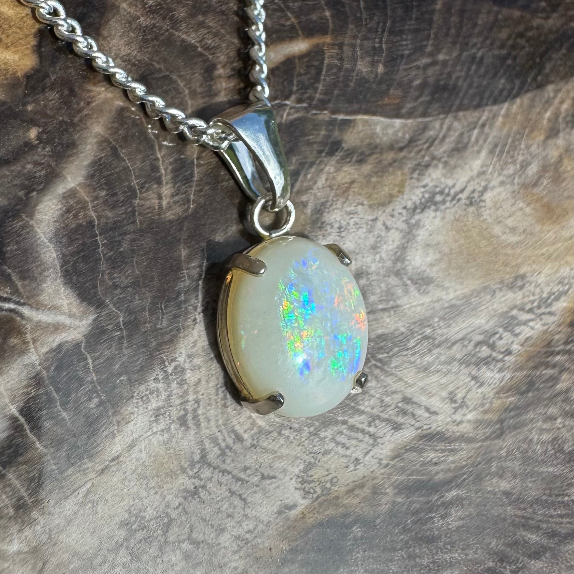 'Twilight Over the Plains' ~ Handcrafted 1.3ct Solid Coober Pedy Opal Sterling Silver Pendant Necklace - Iona Opal Australia