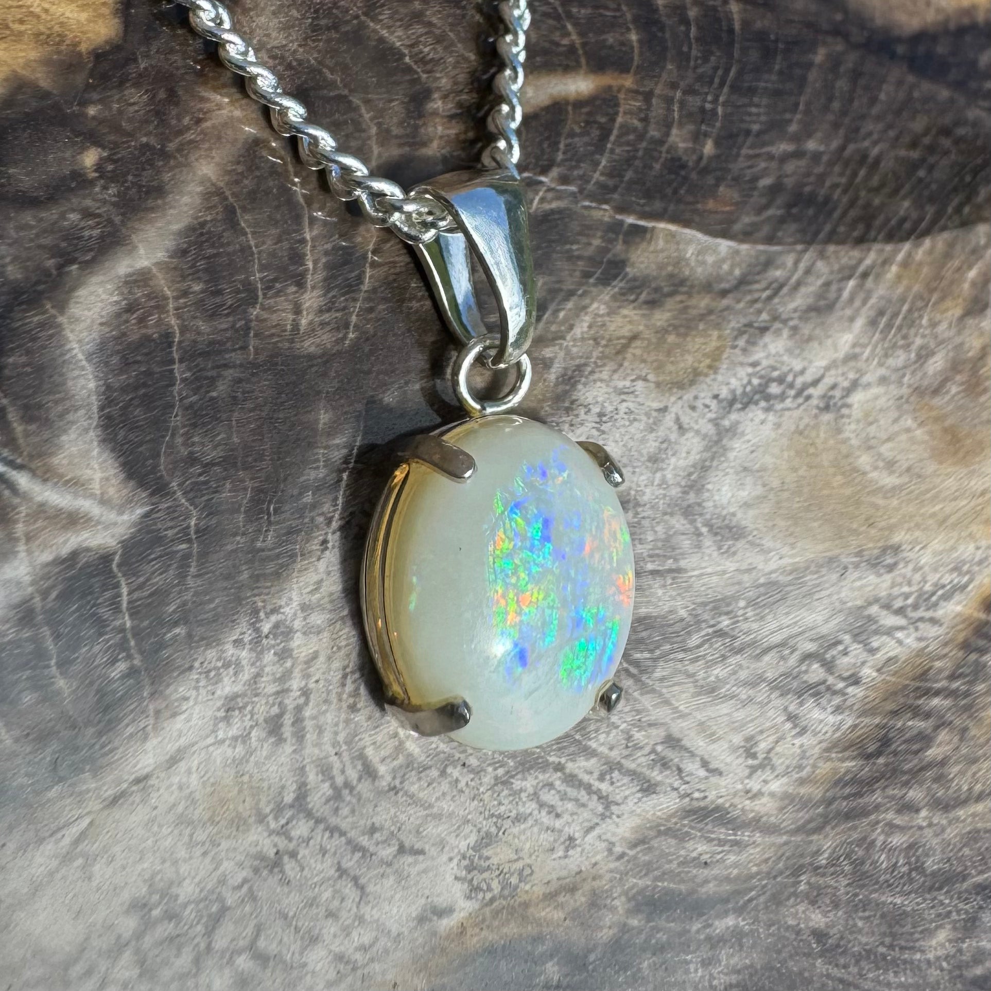 'Twilight Over the Plains' ~ Handcrafted 1.3ct Solid Coober Pedy Opal Sterling Silver Pendant Necklace - Iona Opal Australia