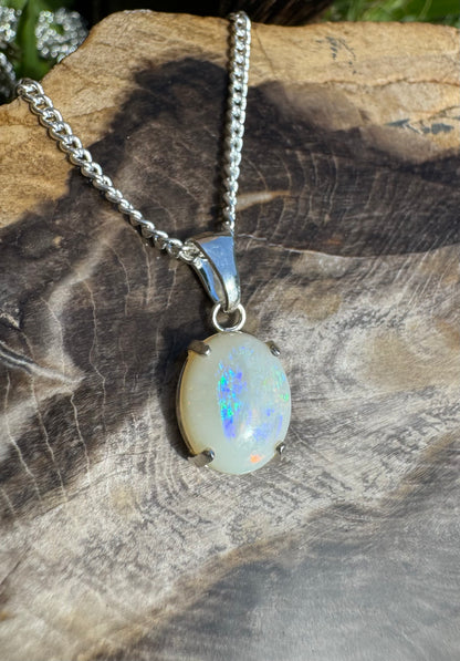 'Twilight Over the Plains' ~ Handcrafted 1.3ct Solid Coober Pedy Opal Sterling Silver Pendant Necklace - Iona Opal Australia