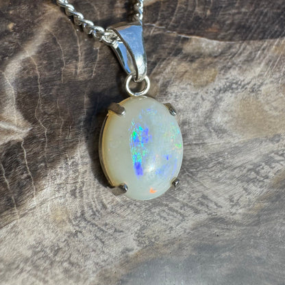 'Twilight Over the Plains' ~ Handcrafted 1.3ct Solid Coober Pedy Opal Sterling Silver Pendant Necklace - Iona Opal Australia