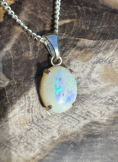 'Twilight Over the Plains' ~ Handcrafted 1.3ct Solid Coober Pedy Opal Sterling Silver Pendant Necklace - Iona Opal Australia