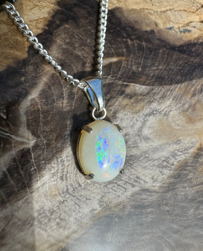 'Twilight Over the Plains' ~ Handcrafted 1.3ct Solid Coober Pedy Opal Sterling Silver Pendant Necklace - Iona Opal Australia