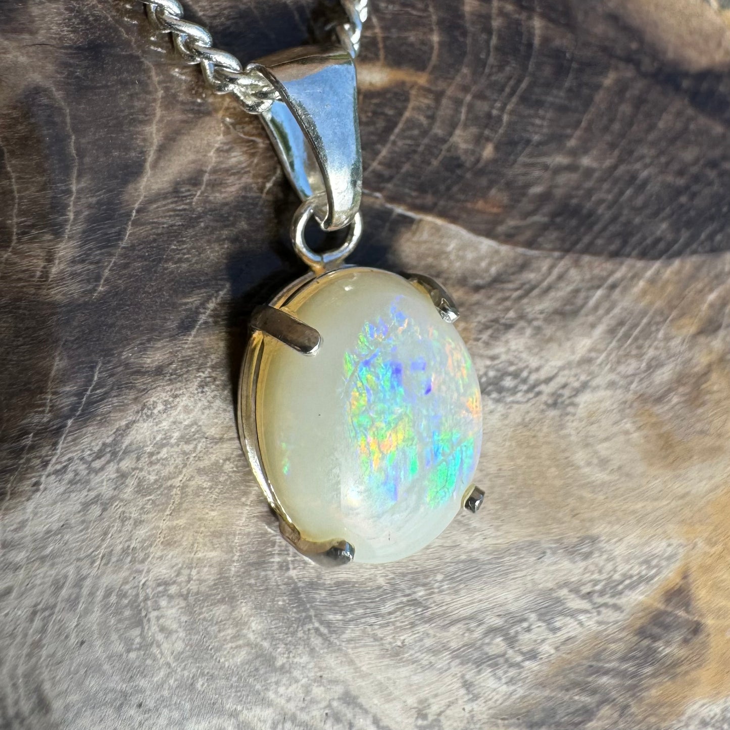 'Twilight Over the Plains' ~ Handcrafted 1.3ct Solid Coober Pedy Opal Sterling Silver Pendant Necklace - Iona Opal Australia