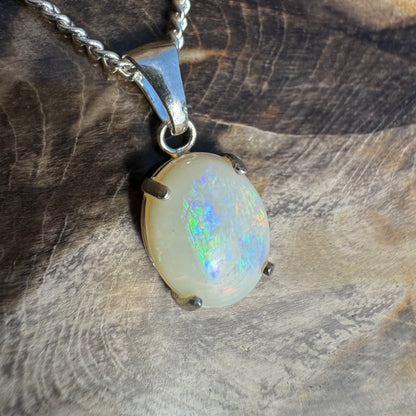 'Twilight Over the Plains' ~ Handcrafted 1.3ct Solid Coober Pedy Opal Sterling Silver Pendant Necklace - Iona Opal Australia