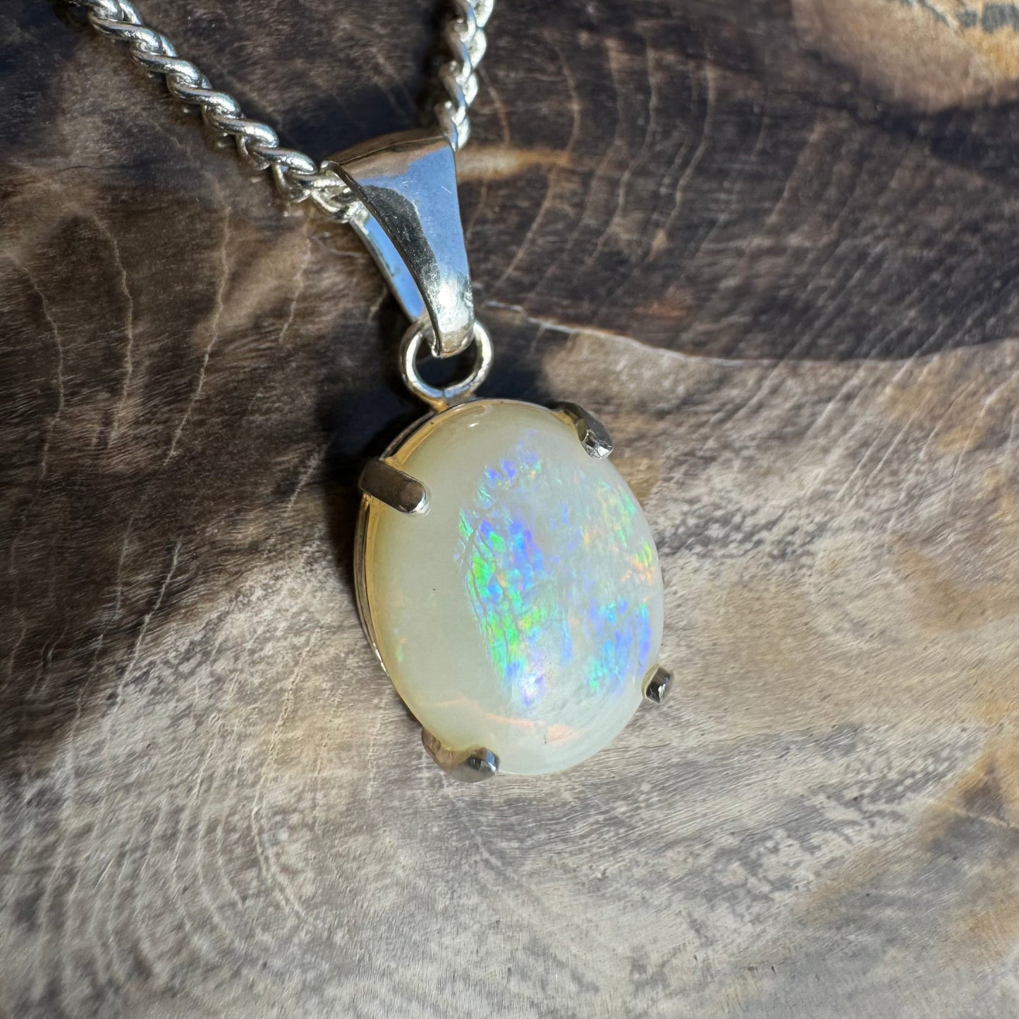 'Twilight Over the Plains' ~ Handcrafted 1.3ct Solid Coober Pedy Opal Sterling Silver Pendant Necklace - Iona Opal Australia