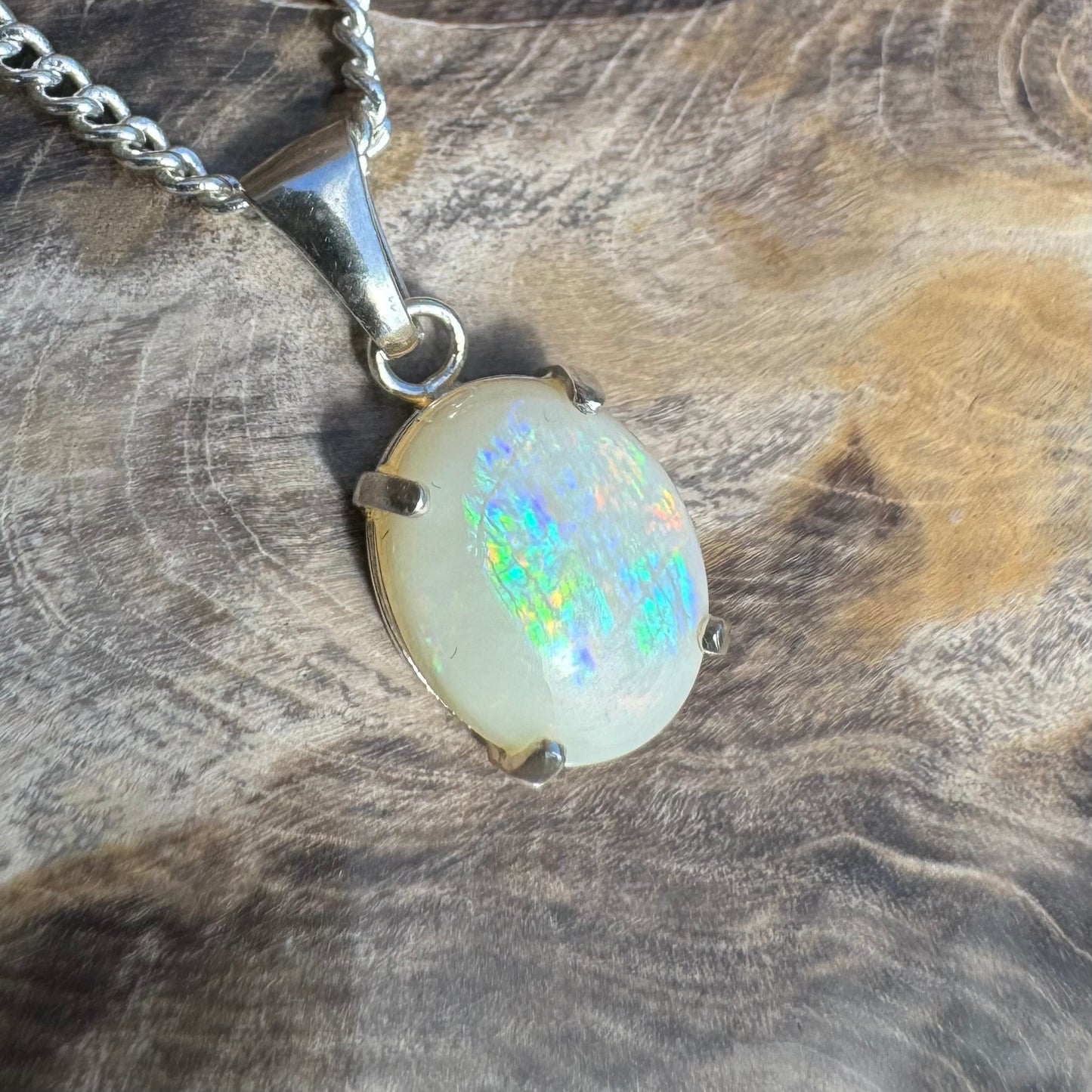 'Twilight Over the Plains' ~ Handcrafted 1.3ct Solid Coober Pedy Opal Sterling Silver Pendant Necklace - Iona Opal Australia