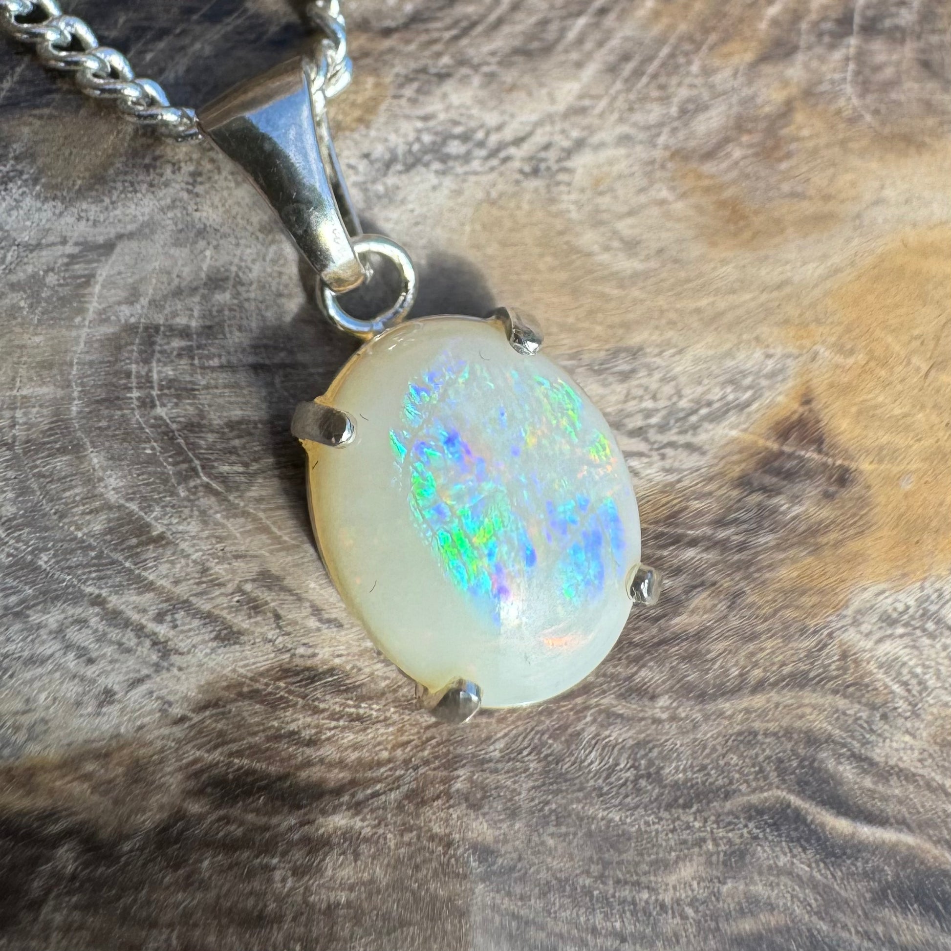 'Twilight Over the Plains' ~ Handcrafted 1.3ct Solid Coober Pedy Opal Sterling Silver Pendant Necklace - Iona Opal Australia