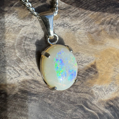 'Twilight Over the Plains' ~ Handcrafted 1.3ct Solid Coober Pedy Opal Sterling Silver Pendant Necklace - Iona Opal Australia