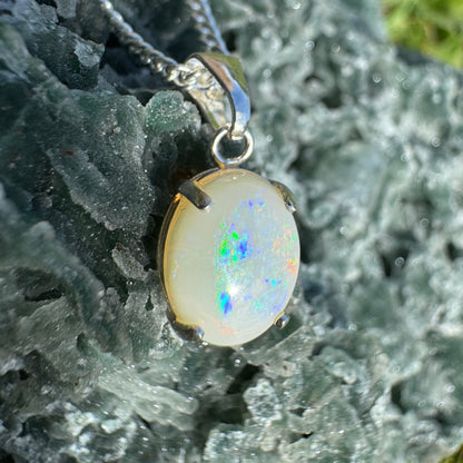 'Twilight Over the Plains' ~ Handcrafted 1.3ct Solid Coober Pedy Opal Sterling Silver Pendant Necklace - Iona Opal Australia