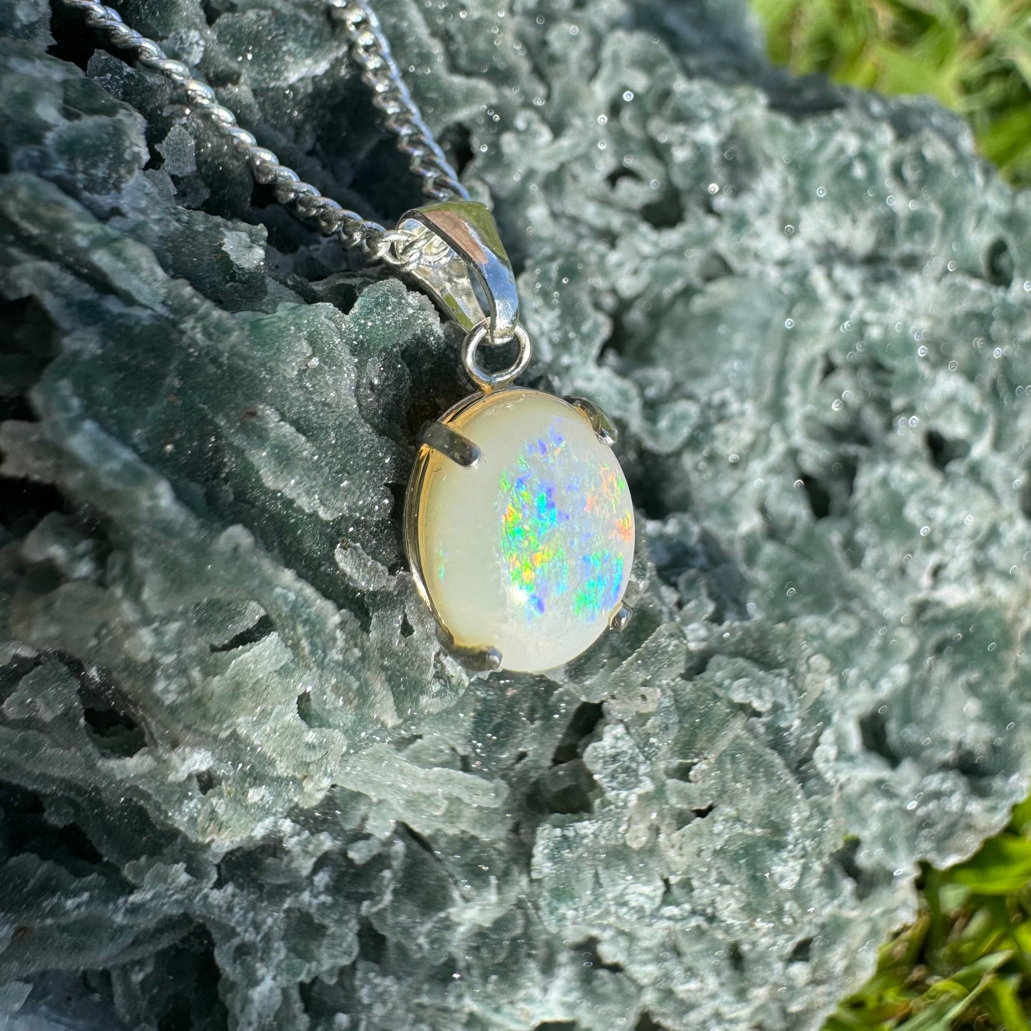 'Twilight Over the Plains' ~ Handcrafted 1.3ct Solid Coober Pedy Opal Sterling Silver Pendant Necklace - Iona Opal Australia