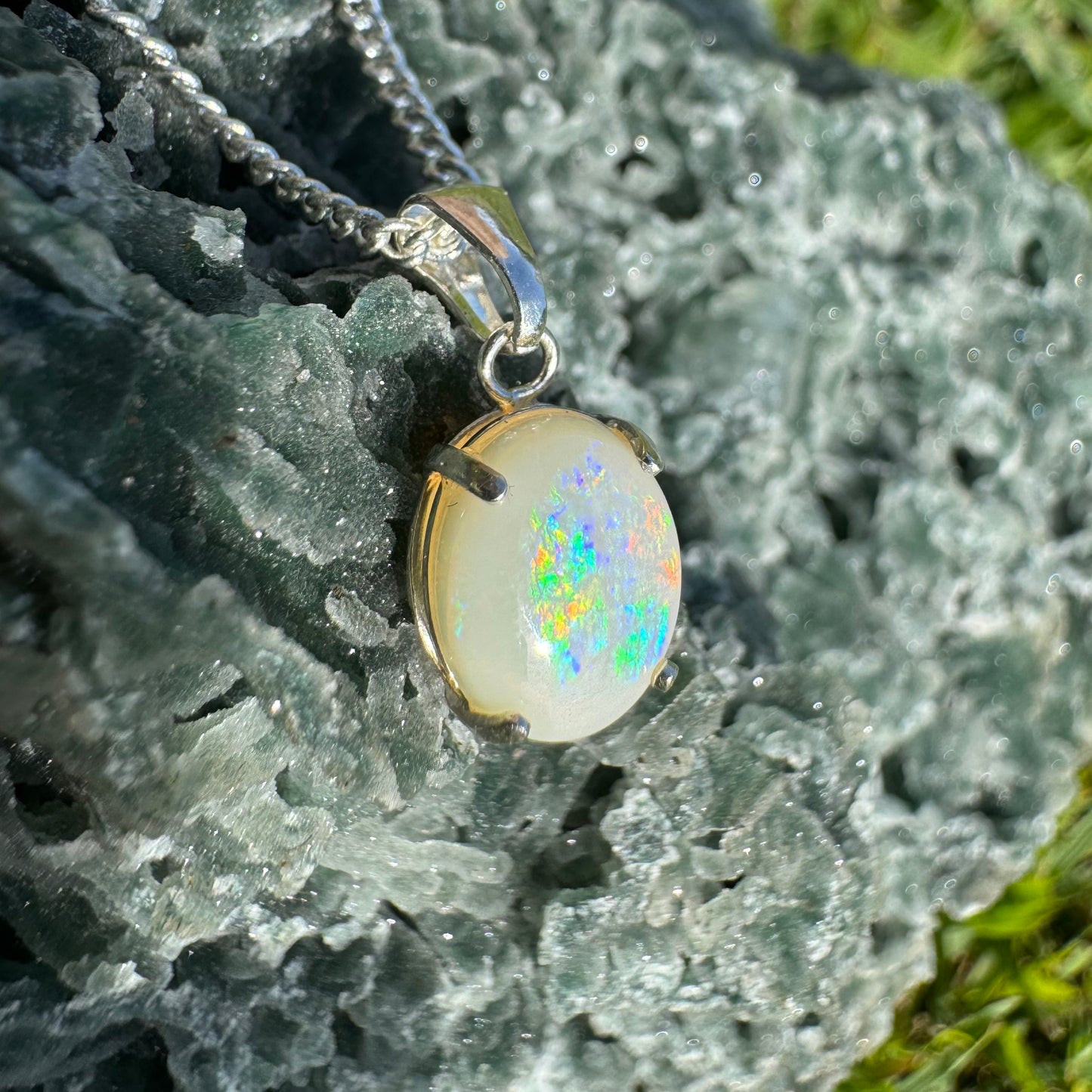 'Twilight Over the Plains' ~ Handcrafted 1.3ct Solid Coober Pedy Opal Sterling Silver Pendant Necklace - Iona Opal Australia