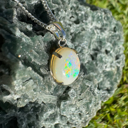 'Twilight Over the Plains' ~ Handcrafted 1.3ct Solid Coober Pedy Opal Sterling Silver Pendant Necklace - Iona Opal Australia