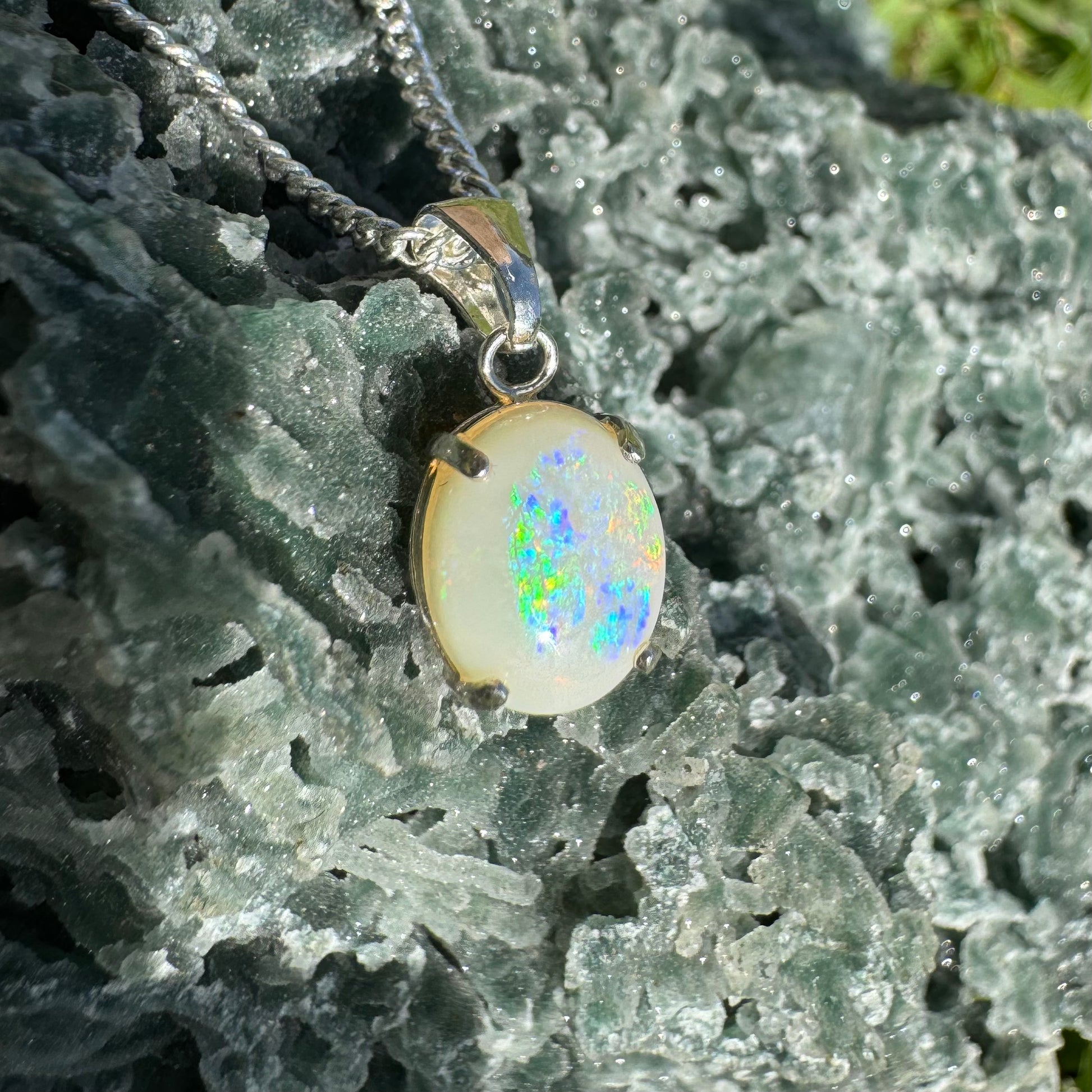 'Twilight Over the Plains' ~ Handcrafted 1.3ct Solid Coober Pedy Opal Sterling Silver Pendant Necklace - Iona Opal Australia