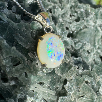 'Twilight Over the Plains' ~ Handcrafted 1.3ct Solid Coober Pedy Opal Sterling Silver Pendant Necklace - Iona Opal Australia