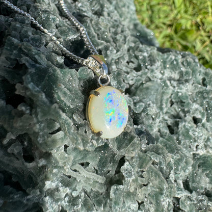 'Twilight Over the Plains' ~ Handcrafted 1.3ct Solid Coober Pedy Opal Sterling Silver Pendant Necklace - Iona Opal Australia