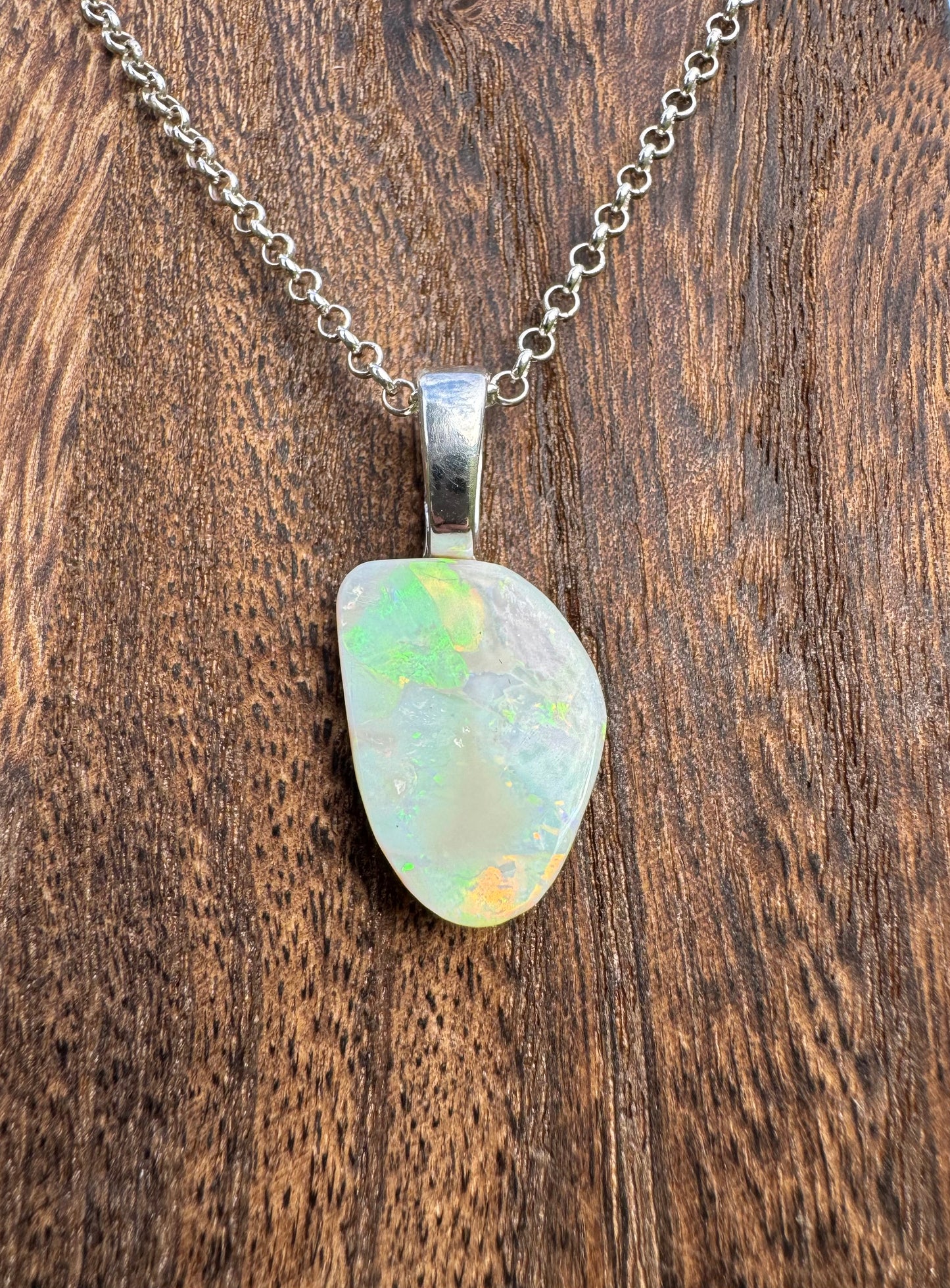 'Sunset Horizon' ~ Handcrafted 3.7ct Solid Lightning Ridge Opal Sterling Silver Pendant Necklace - Iona Opal Australia