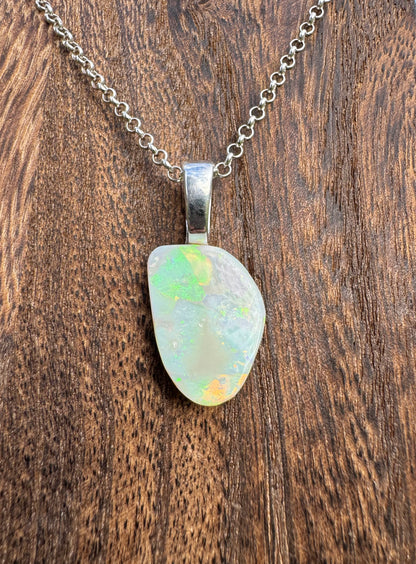 'Sunset Horizon' ~ Handcrafted 3.7ct Solid Lightning Ridge Opal Sterling Silver Pendant Necklace - Iona Opal Australia