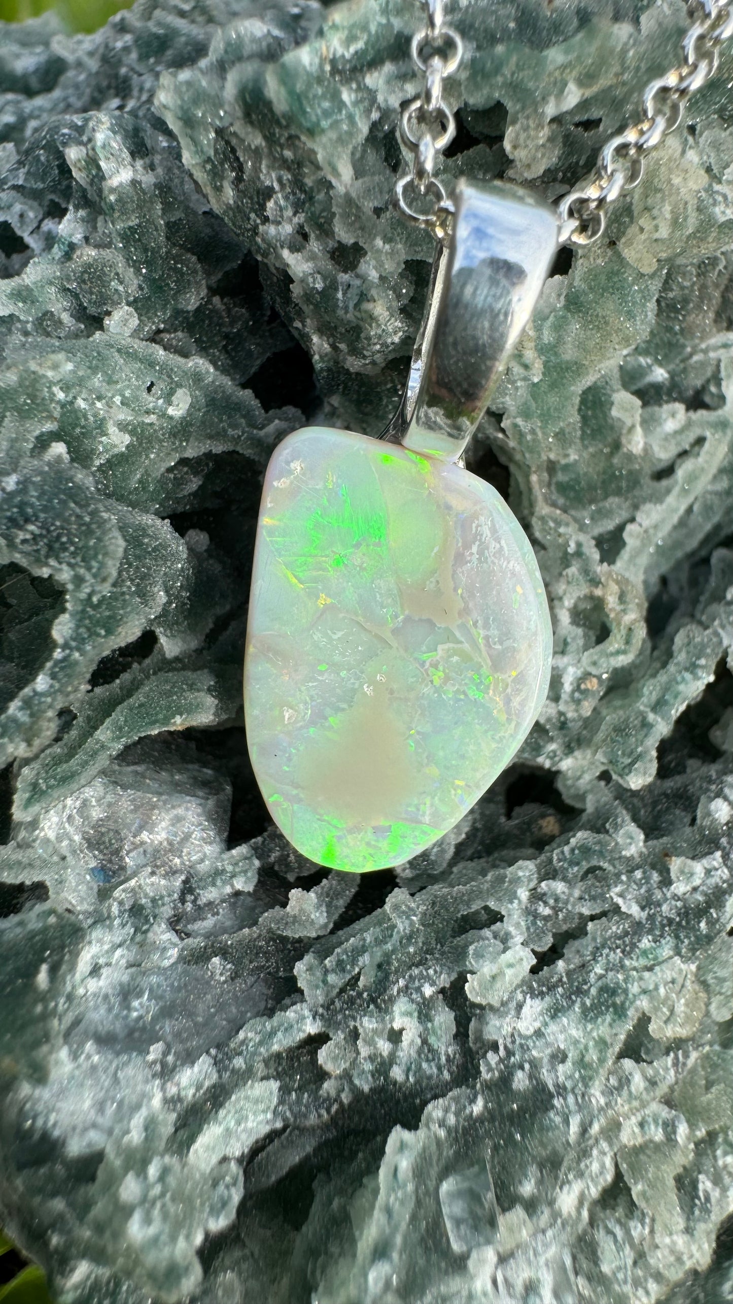 'Sunset Horizon' ~ Handcrafted 3.7ct Solid Lightning Ridge Opal Sterling Silver Pendant Necklace - Iona Opal Australia