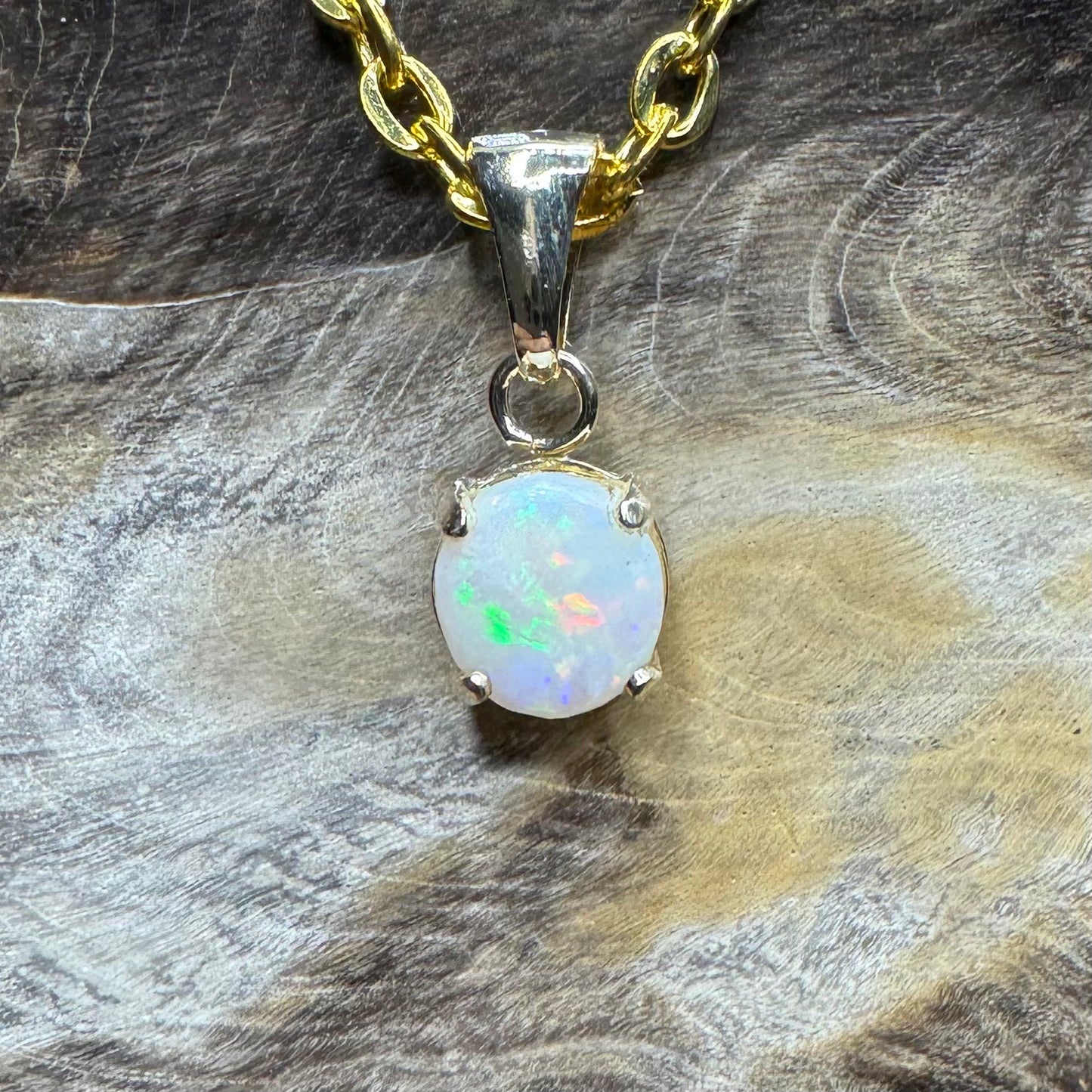 'Outback Dreams' ~ Handcrafted 9ct Solid Gold 0.8ct Coober Pedy Opal Pendant - Iona Opal Australia