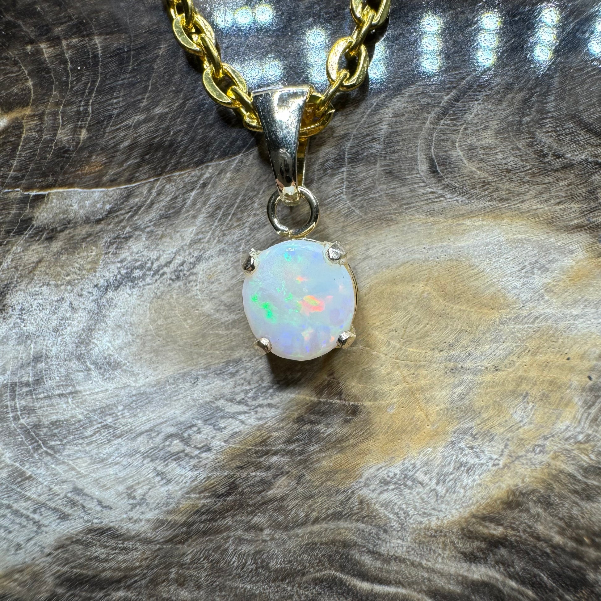 'Outback Dreams' ~ Handcrafted 9ct Solid Gold 0.8ct Coober Pedy Opal Pendant - Iona Opal Australia