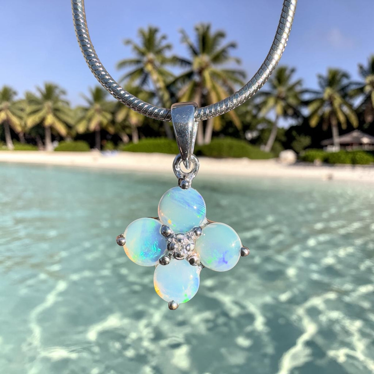 1.2ct Coober Pedy Opal Pendant Necklace ~ 'Daintree Divine' | 925 Sterling Silver | Solid Australian Opal