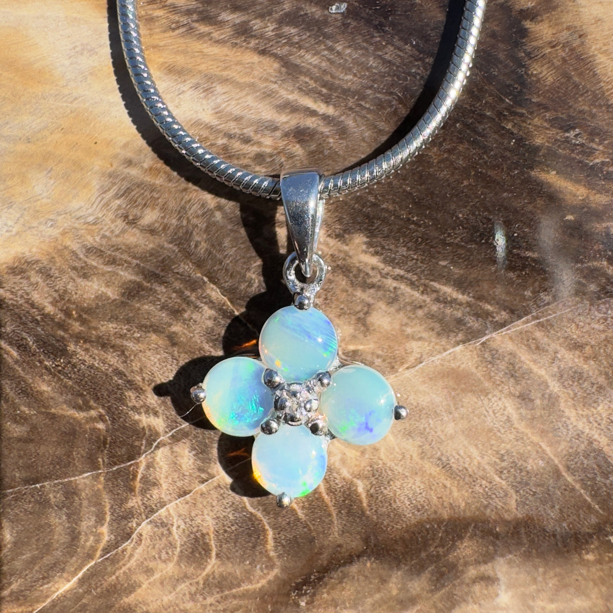 1.2ct Coober Pedy Opal Pendant Necklace ~ 'Daintree Divine' | 925 Sterling Silver | Solid Australian Opal