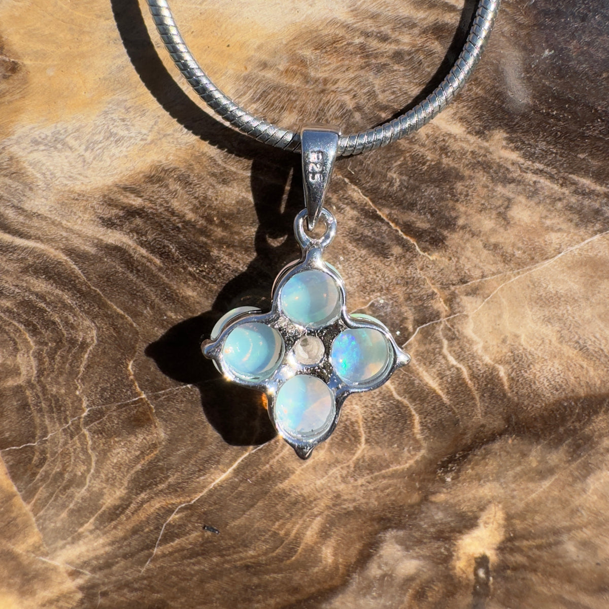 1.2ct Coober Pedy Opal Pendant Necklace ~ 'Daintree Divine' | 925 Sterling Silver | Solid Australian Opal