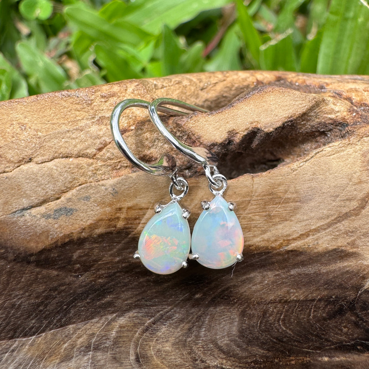 1.2ct Coober Pedy Opal Hook Earrings ~ 'Millaa Millaa Drops' | 925 Sterling Silver | Solid Australian Opal