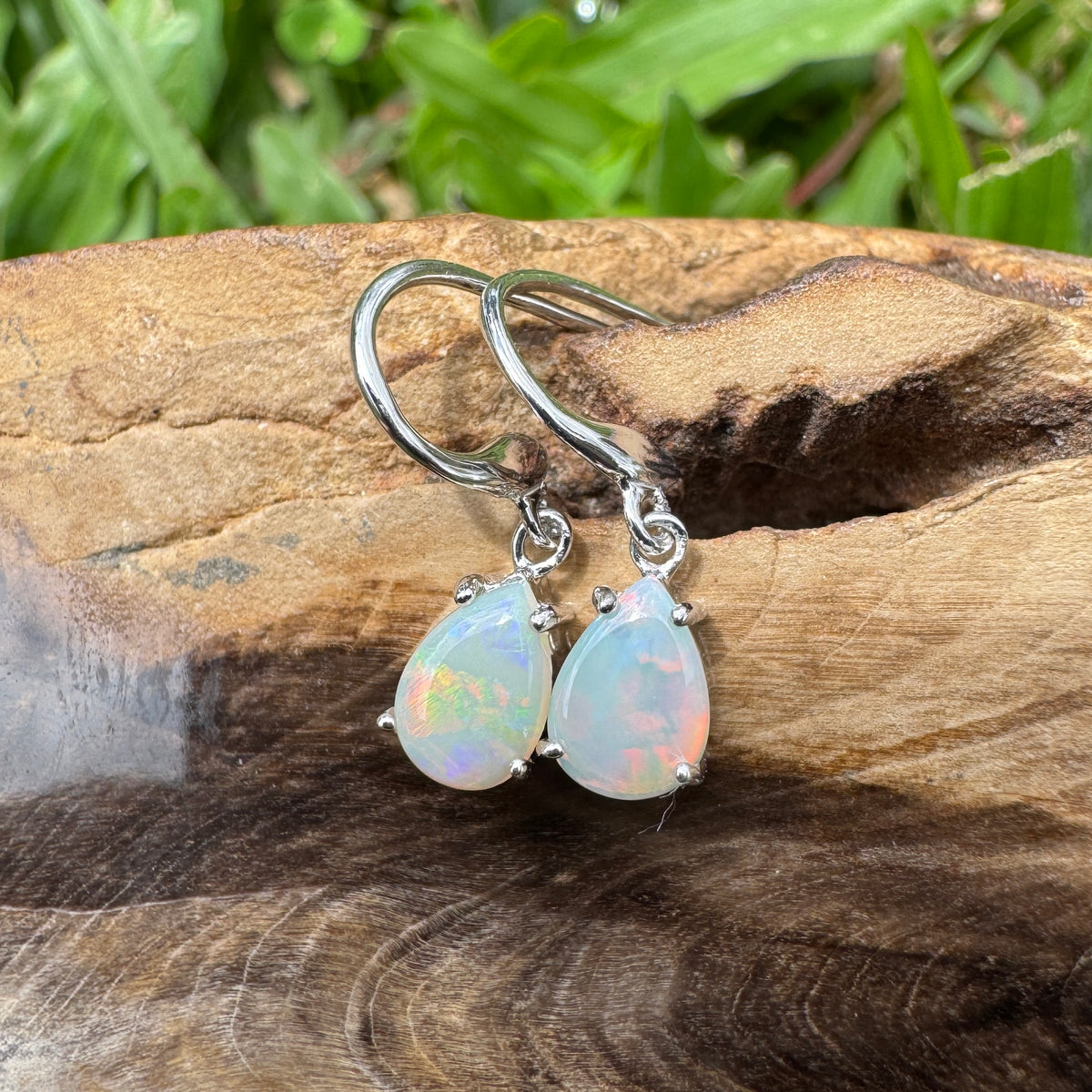 1.2ct Coober Pedy Opal Hook Earrings ~ 'Millaa Millaa Drops' | 925 Sterling Silver | Solid Australian Opal