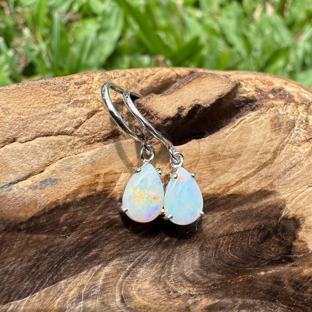 1.2ct Coober Pedy Opal Hook Earrings ~ 'Millaa Millaa Drops' | 925 Sterling Silver | Solid Australian Opal