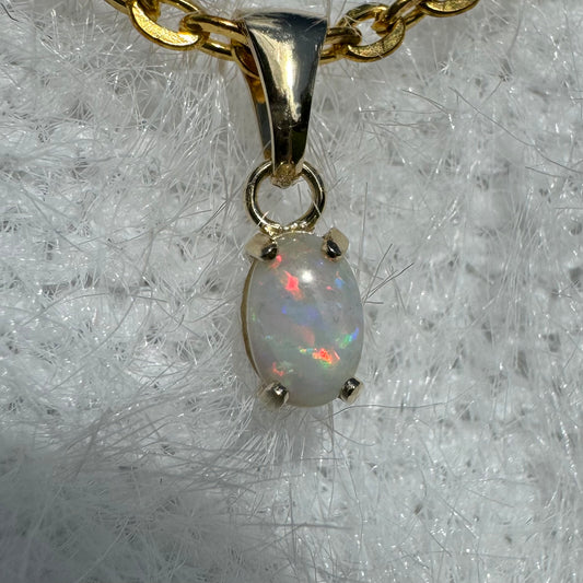 'Sunrise Glow' ~ Handcrafted 9ct Solid Gold 0.6ct Coober Pedy Opal Pendant - Iona Opal Australia