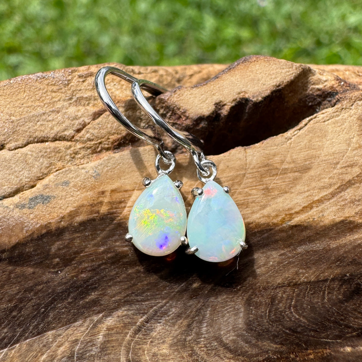 1.2ct Coober Pedy Opal Hook Earrings ~ 'Millaa Millaa Drops' | 925 Sterling Silver | Solid Australian Opal