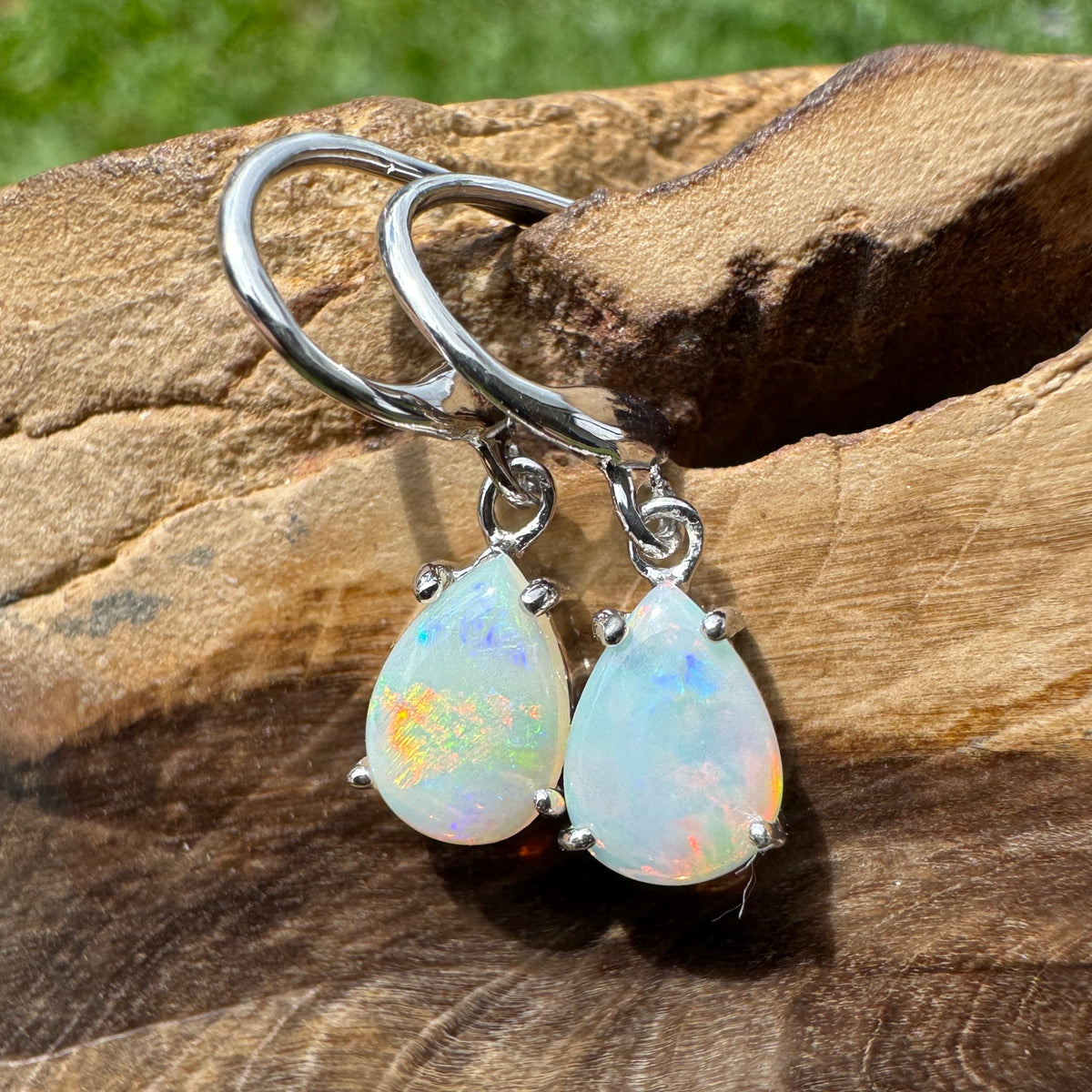 1.2ct Coober Pedy Opal Hook Earrings ~ 'Millaa Millaa Drops' | 925 Sterling Silver | Solid Australian Opal