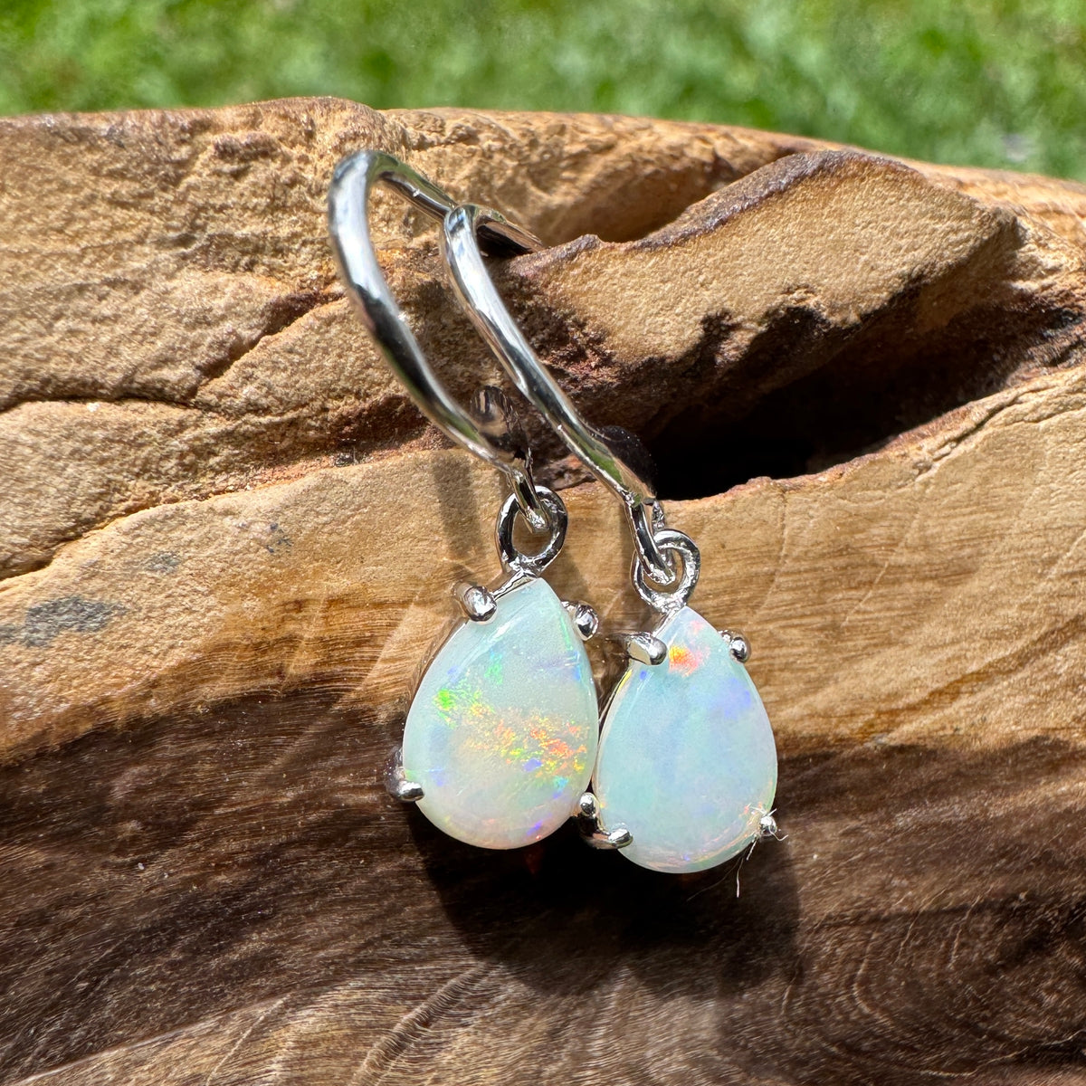 1.2ct Coober Pedy Opal Hook Earrings ~ 'Millaa Millaa Drops' | 925 Sterling Silver | Solid Australian Opal