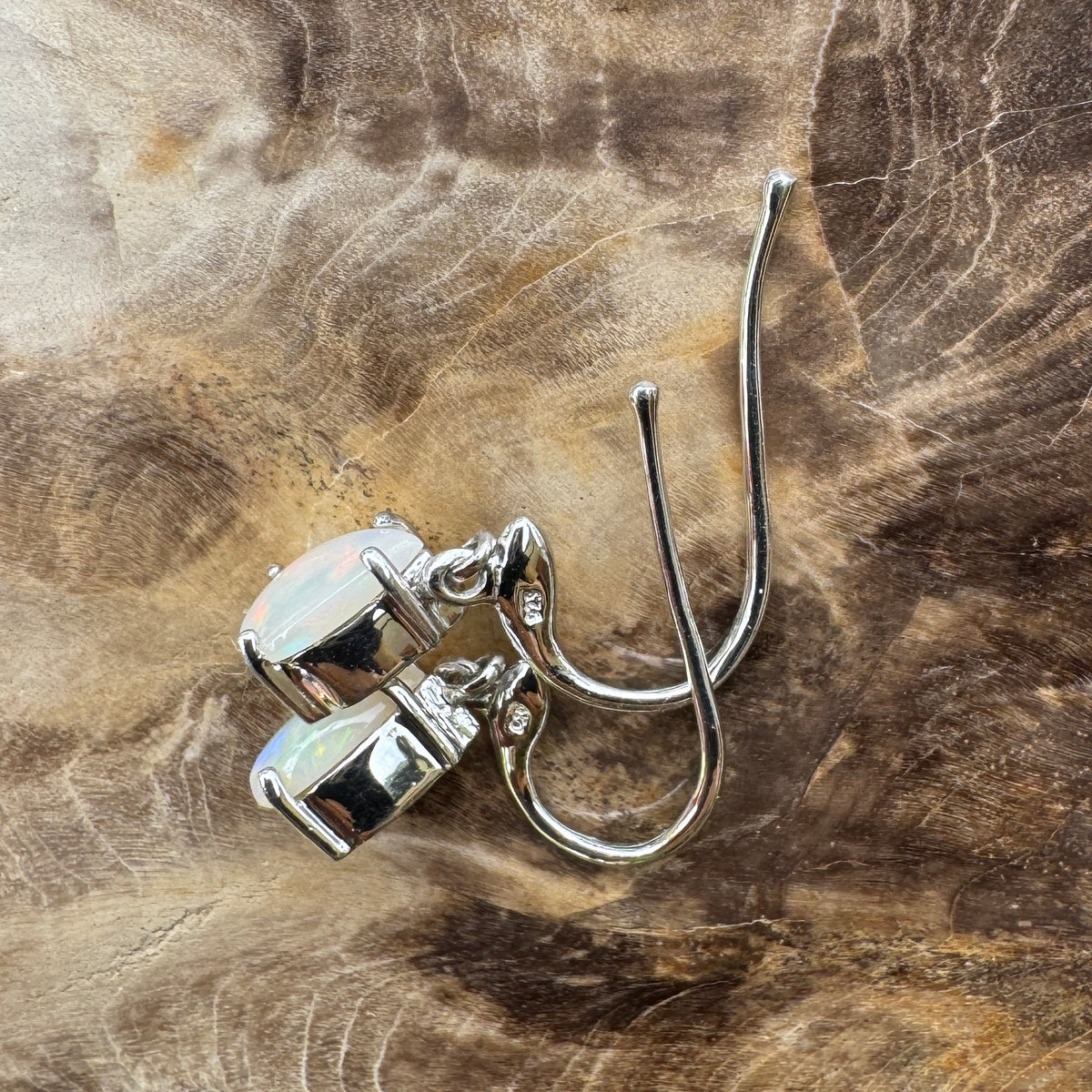 1.2ct Coober Pedy Opal Hook Earrings ~ 'Millaa Millaa Drops' | 925 Sterling Silver | Solid Australian Opal