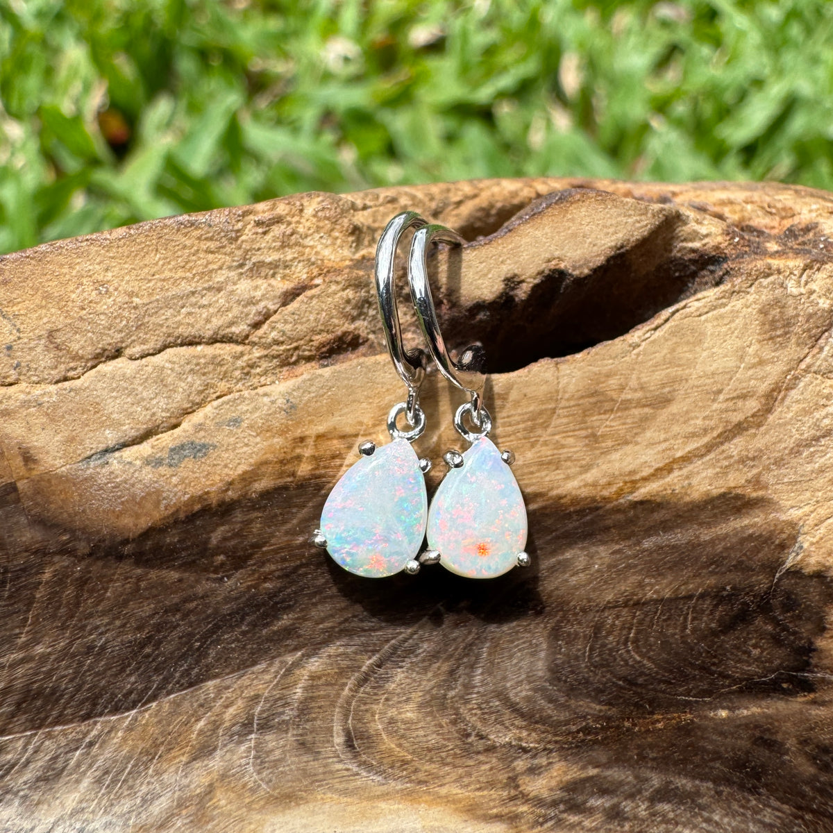 1.2ct Coober Pedy Opal Hook Earrings ~ 'Mitchell Falls Drops' | 925 Sterling Silver | Solid Australian Opal
