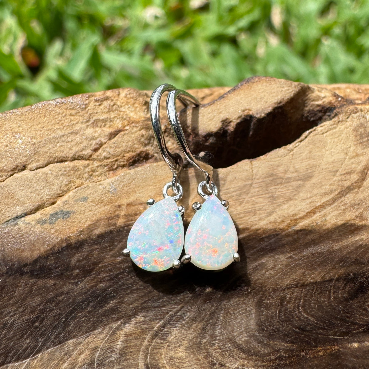 1.2ct Coober Pedy Opal Hook Earrings ~ 'Mitchell Falls Drops' | 925 Sterling Silver | Solid Australian Opal