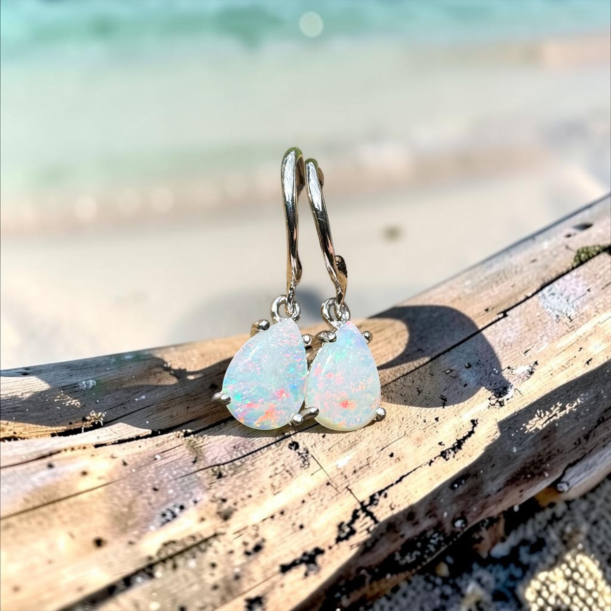 1.2ct Coober Pedy Opal Hook Earrings ~ 'Mitchell Falls Drops' | 925 Sterling Silver | Solid Australian Opal