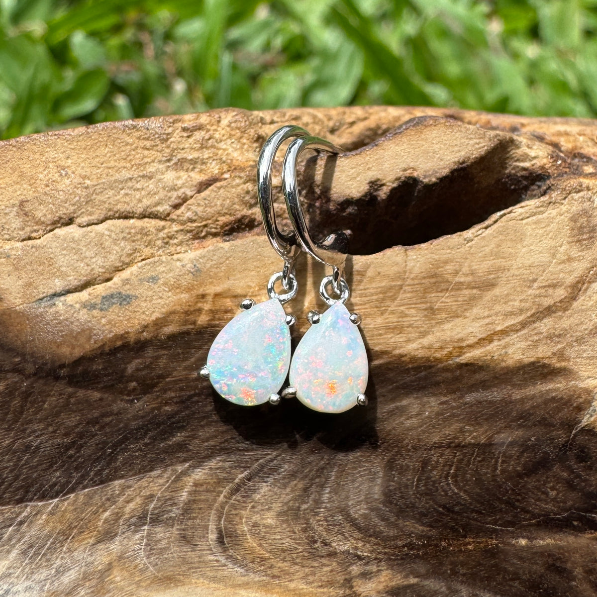 1.2ct Coober Pedy Opal Hook Earrings ~ 'Mitchell Falls Drops' | 925 Sterling Silver | Solid Australian Opal
