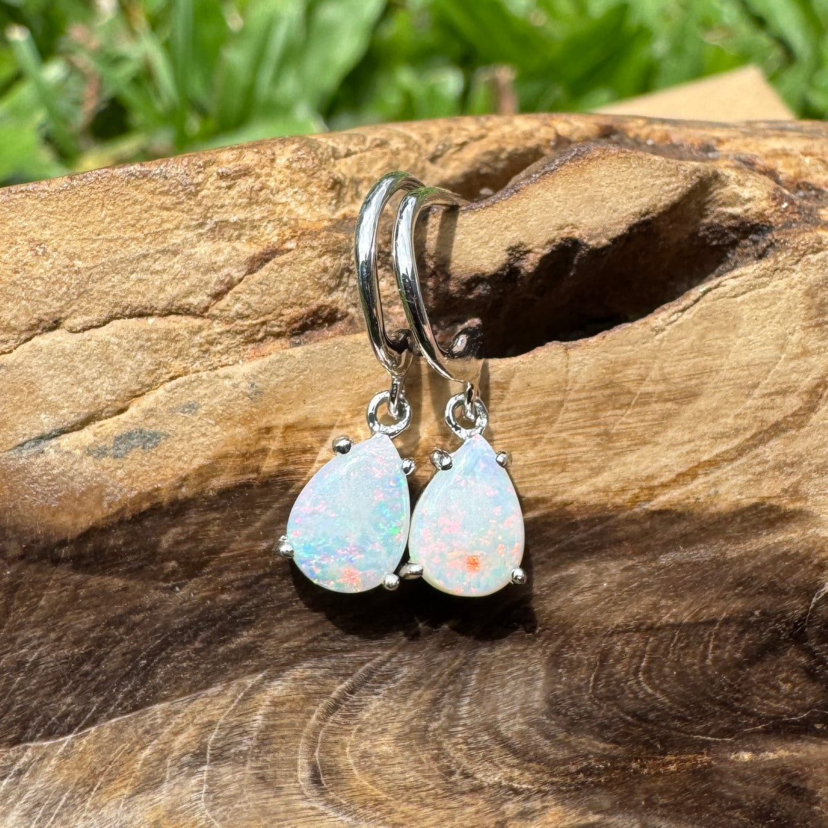 1.2ct Coober Pedy Opal Hook Earrings ~ 'Mitchell Falls Drops' | 925 Sterling Silver | Solid Australian Opal