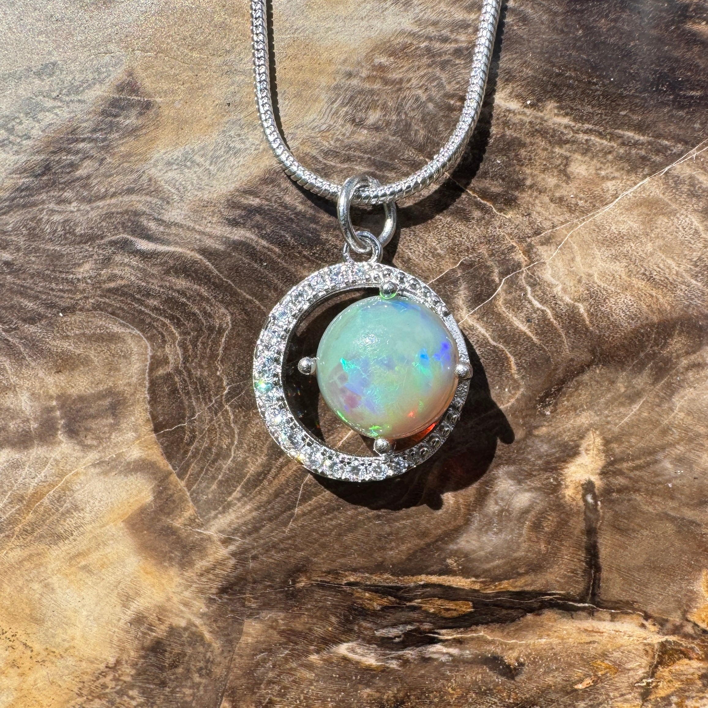 1.6ct Lightning Ridge Opal Pendant Necklace ~ 'Pelican Waters Moonlight' | 925 Sterling Silver | Solid Australian Opal