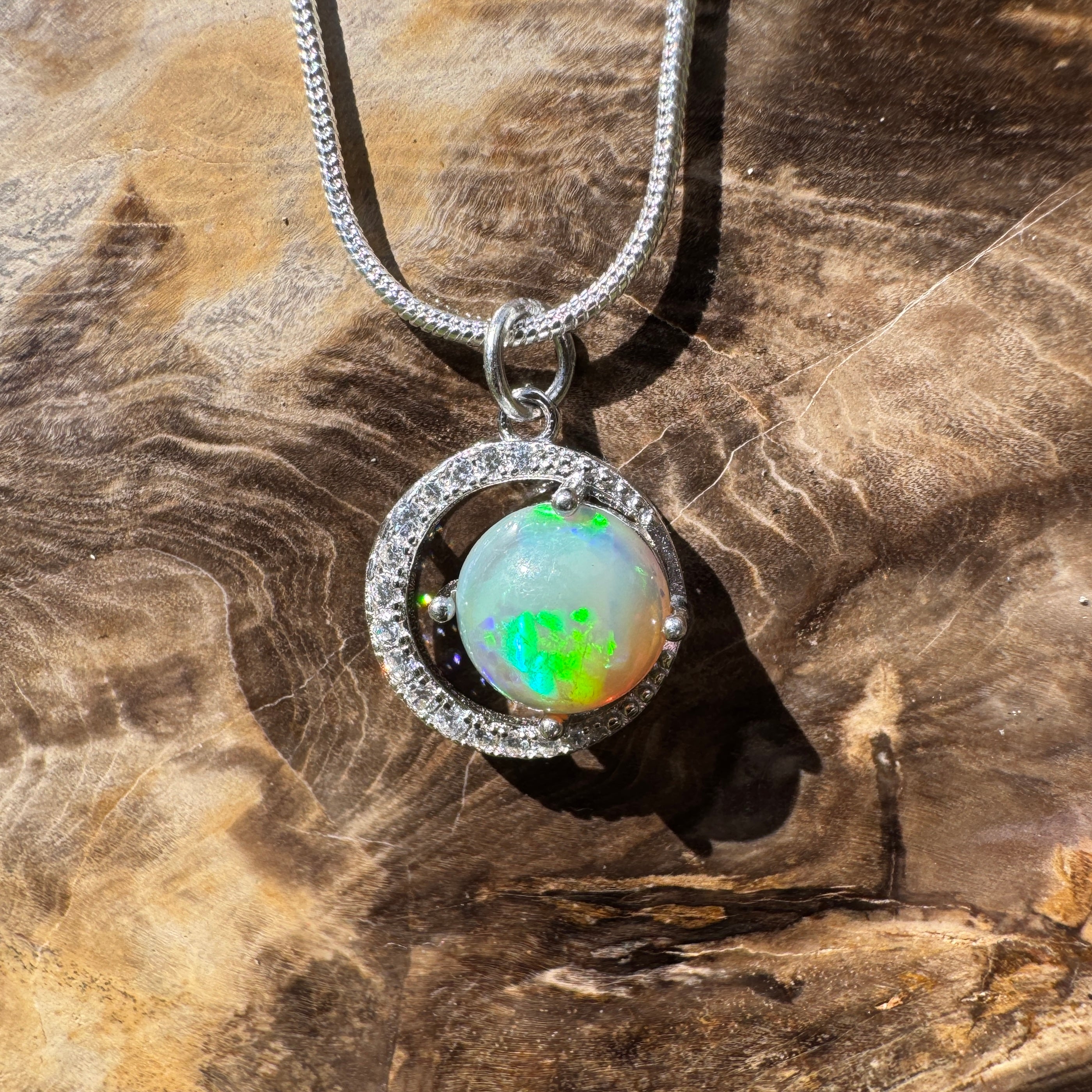 1.6ct Lightning Ridge Opal Pendant Necklace ~ 'Pelican Waters Moonlight' | 925 Sterling Silver | Solid Australian Opal